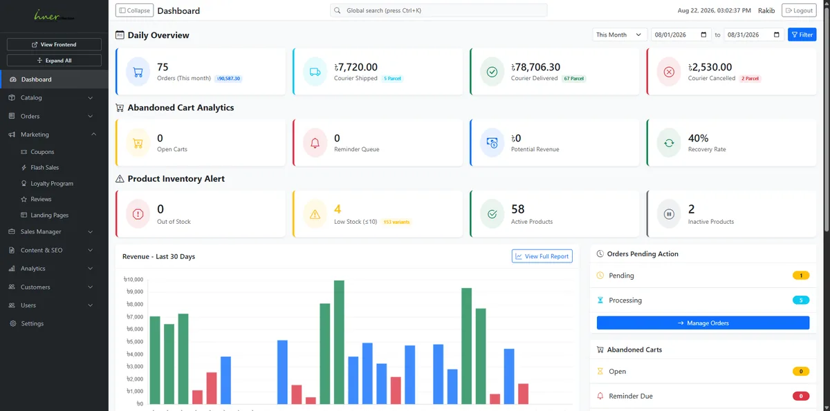 Laravel eCommerce Backend preview